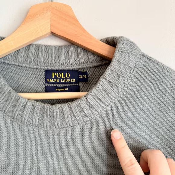 Polo by Ralph Lauren Gray Crewneck Sweater with Bear Motif - Picture 10 of 12